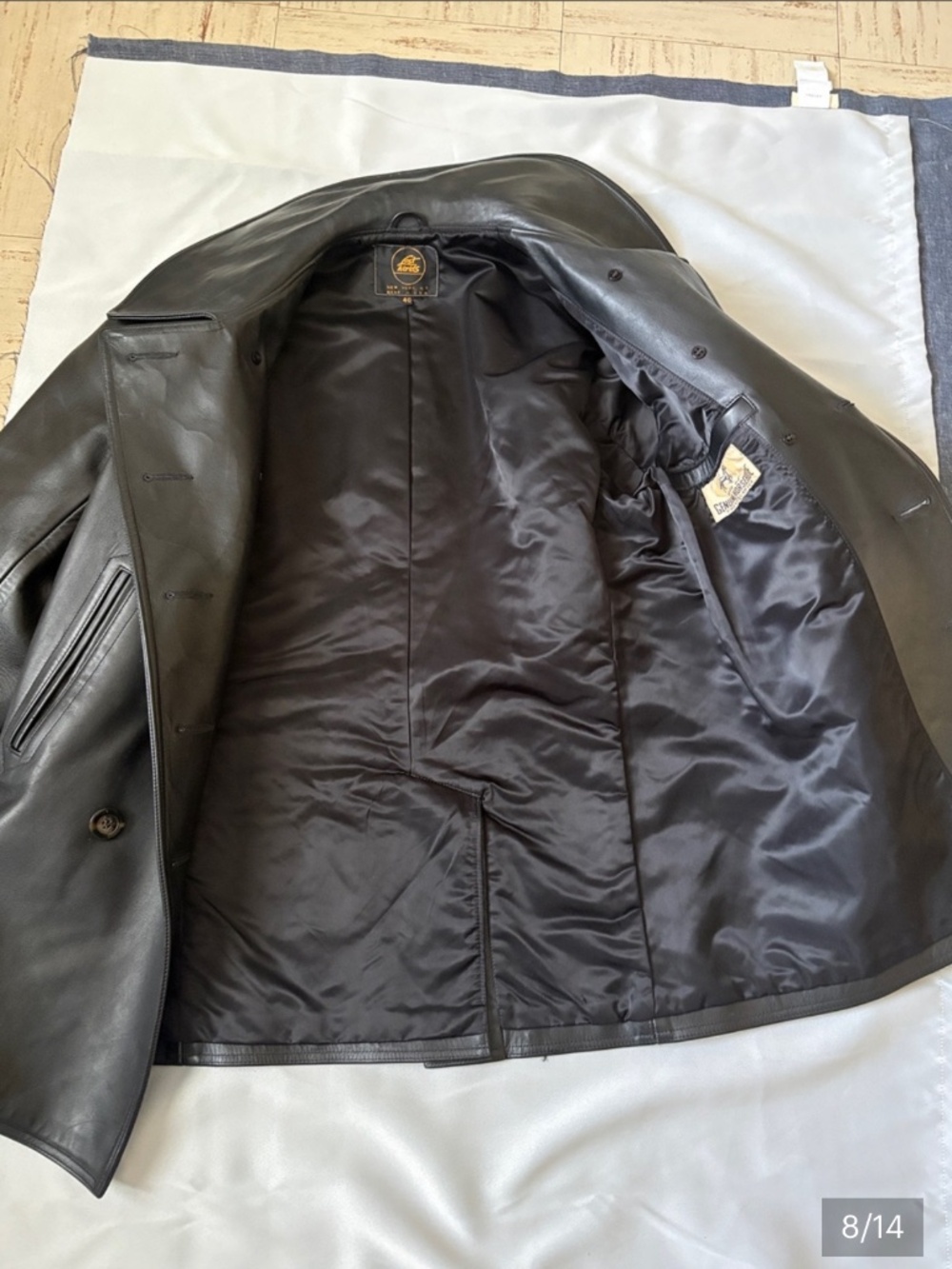 LOST WORLDS HORSEHIDE BLACK LEATHER WITH WIDE LAPELS SIZE : 40 - Picture 8 of 15